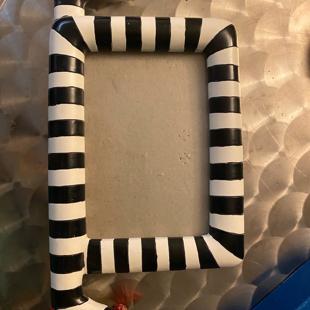 Wizard of oz ruby slippers Striped Black and White socks Picture Frame